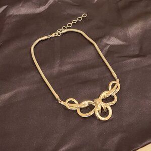 Excellent!! Silver-toned|Cross Bow|Bi-texture|Necklace